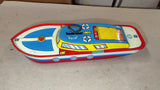 Vintage Ohio Art Co Tin Litho Wind-Up Cabin Cruiser Toy Boat