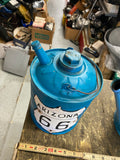 Vtg Blue Metal utility/oil gas can Arizona Route 66 Art Decor Handpainted Garage