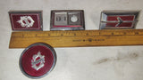 80-86 Oldsmobile Emblem Lot Rocket Omega Cutlass Red Chrome OEM GM