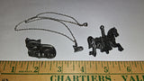 Vintage 1980s/1990s Matte Pewter Interactive Novelty Jewelry Estate Bundle