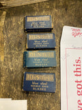 Vintage Benaco Blue Steel Double Edge Safety Razor Blade Boxes Lot