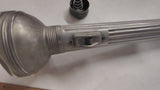 Vintage 1950s Chrome Ribbed Metal Flashlight Large 5 D Cell Battery Collectible