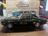 Jim Beam 1969 Chevrolet Camaro SS Porcelain Car Decanter in rare Forest Greeen
