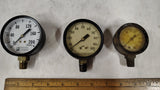 Vintage Pressure Gauge Lot of 3 Weksler 200 PSIG Ashcroft 100 PSI Steampunk