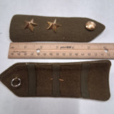 WWII US Army Major General 2 Star Shoulder Loops Epaulets Insignia Pair OD Wool