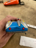 Vintage Tin Toy Race Car Friction Driver Figure Blue Silver 5 Haji Japan Mansei