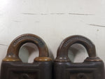 2 Vtg Yale & Town MFG Co brass padlocks lot one with key Stanford, Conn USA