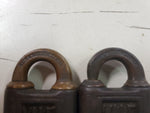 2 Vtg Yale & Town MFG Co brass padlocks lot one with key Stanford, Conn USA