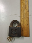 2 Vtg Yale & Town MFG Co brass padlocks lot one with key Stanford, Conn USA