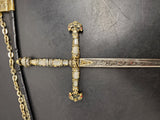 VTG ROBERT SWORD SPAIN ORNATE FRATERNAL RAPIER FANCY SCABBARD SHEATH DRESS JEWEL