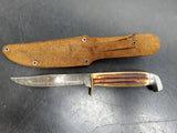 OLD VINTAGE COLLECTIBLE FIXED BLADE SHEATH KNIFE MADE IN JAPAN-ORIGINAL SHEATH