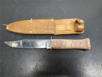 VTG IMPERIAL PROV. R.I. U.S.A. FIXED BLADE KNIFE STEEL MOOSE HANDLE FISHING HUNT