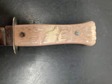 VTG IMPERIAL PROV. R.I. U.S.A. FIXED BLADE KNIFE STEEL MOOSE HANDLE FISHING HUNT