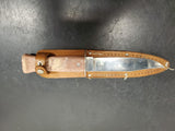 VTG IMPERIAL PROV. R.I. U.S.A. FIXED BLADE KNIFE STEEL MOOSE HANDLE FISHING HUNT