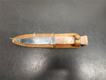 VTG IMPERIAL PROV. R.I. U.S.A. FIXED BLADE KNIFE STEEL MOOSE HANDLE FISHING HUNT