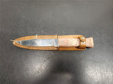 VTG IMPERIAL PROV. R.I. U.S.A. FIXED BLADE KNIFE STEEL MOOSE HANDLE FISHING HUNT