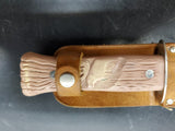 VTG IMPERIAL PROV. R.I. U.S.A. FIXED BLADE KNIFE STEEL MOOSE HANDLE FISHING HUNT