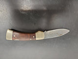 Vintage Western USA 532 F Wood Westlock Lockback Knife c.1982 Deer On Blade Nice