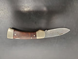 Vintage Western USA 532 F Wood Westlock Lockback Knife c.1982 Deer On Blade Nice
