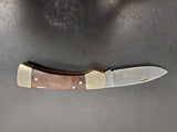 Vintage Western USA 532 F Wood Westlock Lockback Knife c.1982 Deer On Blade Nice