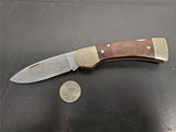 Vintage Western USA 532 F Wood Westlock Lockback Knife c.1982 Deer On Blade Nice