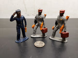 Vtg Black Americana Lot of 3 Cast Iron Toy Porters #613 Whisk Broom Lead Figure