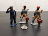 Vtg Black Americana Lot of 3 Cast Iron Toy Porters #613 Whisk Broom Lead Figure