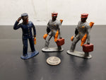 Vtg Black Americana Lot of 3 Cast Iron Toy Porters #613 Whisk Broom Lead Figure
