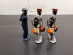 Vtg Black Americana Lot of 3 Cast Iron Toy Porters #613 Whisk Broom Lead Figure