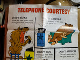 Vtg 1964 American Telephone Telegraph Poster Advertisement Phone Courtesy Unique
