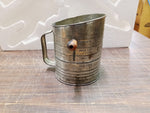 Vtg Bromwells 5 Cup Measuring Sifter Red Wood Crank Handle Flour Sifter Metal