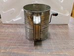 Vtg Bromwells 5 Cup Measuring Sifter Red Wood Crank Handle Flour Sifter Metal