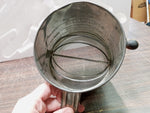 Vtg Bromwells 5 Cup Measuring Sifter Red Wood Crank Handle Flour Sifter Metal