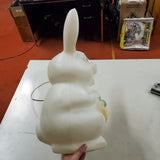 Vtg 22 1/2" Light Up Easter Bunny Basket 5 Eggs Blow Mold Yard Holiday Décor