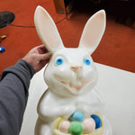 Vtg 22 1/2" Light Up Easter Bunny Basket 5 Eggs Blow Mold Yard Holiday Décor