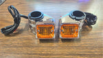 Front Fork Tube Mount Custom Turn Signals Harley Chopper Softail Wide glide Dyna