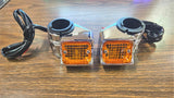 Front Fork Tube Mount Custom Turn Signals Harley Chopper Softail Wide glide Dyna