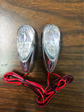 Emgo Flush-Mount Red 12 volt LED Light Set Chrome Clear lens Honda Suzuki Yamaha