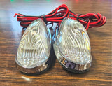 Emgo Flush-Mount Red 12 volt LED Light Set Chrome Clear lens Honda Suzuki Yamaha