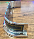Vtg NOS Custom Chrome CCI Oil Tank Trim Gold Black Shovelhead 4 speed Harley FX