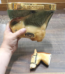 Vtg Empty Ezra Brooks Missouri Brown Harnessed Mule Decanter Heritage 1971