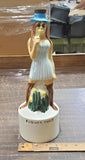 Vtg EMPTY 1968 Royal Enfield Flower Child & Hippie Porcelain Liquor Decanters