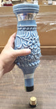 Vtg Empty 1967 Jim Beam Blue Flowered Design Decanter Embossed W/ Original Box
