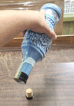 Vtg Empty 1967 Jim Beam Blue Flowered Design Decanter Embossed W/ Original Box
