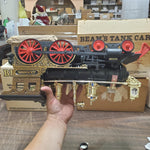 Vtg Jim Beam Railroad Decanters EMPTY JB Turner Barrel Car Caboose Wood Freight
