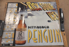 VTG KICK SOME ICE! PITTSBURGH PENGUINS SEASON SCHEDULE POSTER FROM OCTOBER '95