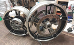 Pair Enforcer Mag Wheels Harley Bagger FLHX 3.50 x19 5.00x16 W Rotors Glide King