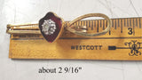 Vintage 12K Gold Filled Cuff Link and Tie Bar Set Unknown Stones Great Shape!