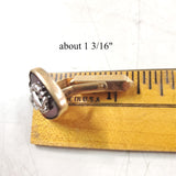Vintage 12K Gold Filled Cuff Link and Tie Bar Set Unknown Stones Great Shape!