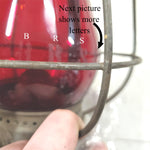 Vtg Dietz Vesta Red Glass B.R.& P.RY. Railroad Lantern New York USA Oil Lamp